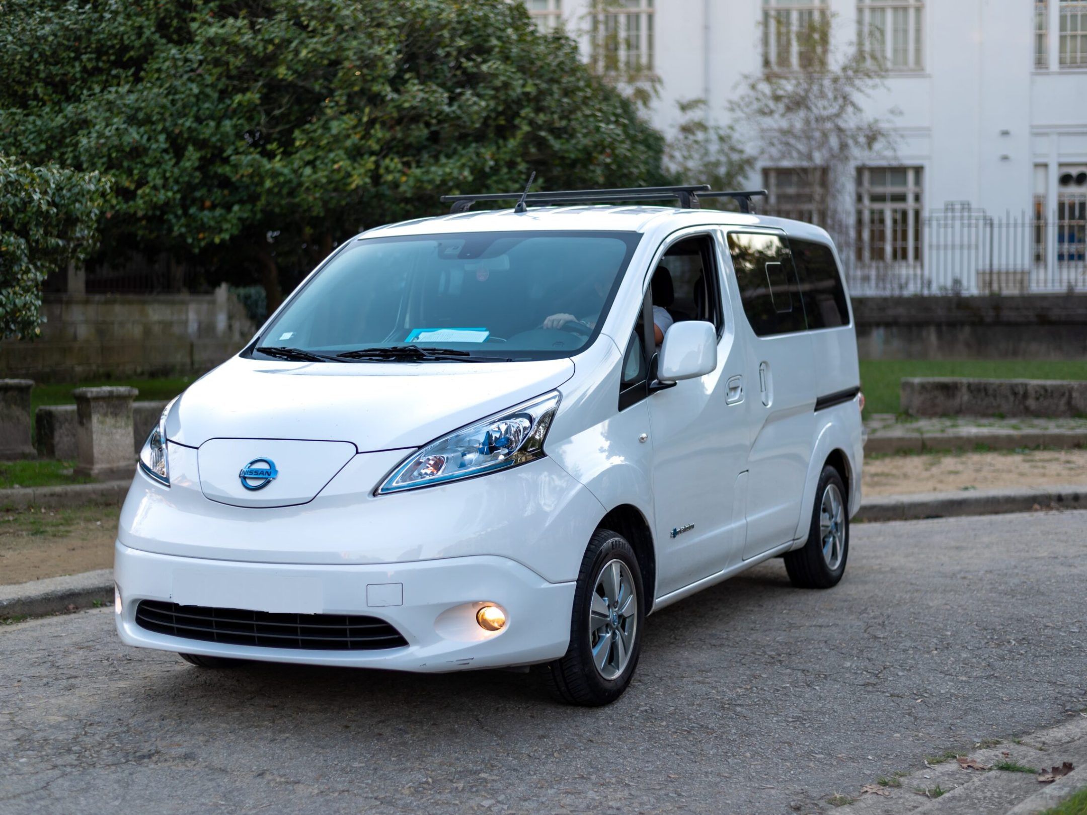 Transfer White Van Parked