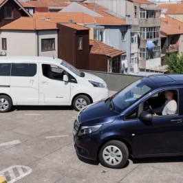 a car parked in front of a house